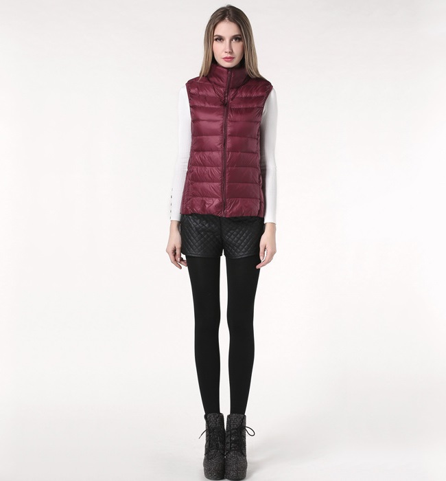 Solid Womens Puffy Vest